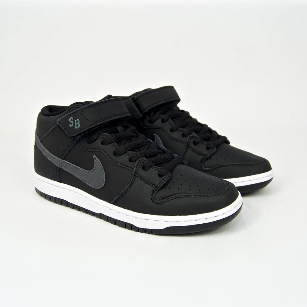 Nike Sb Nyjah Free Shoes Nike SB - Dunk Mid Orange Label ISO Shoes - Black / Dark Grey / White
