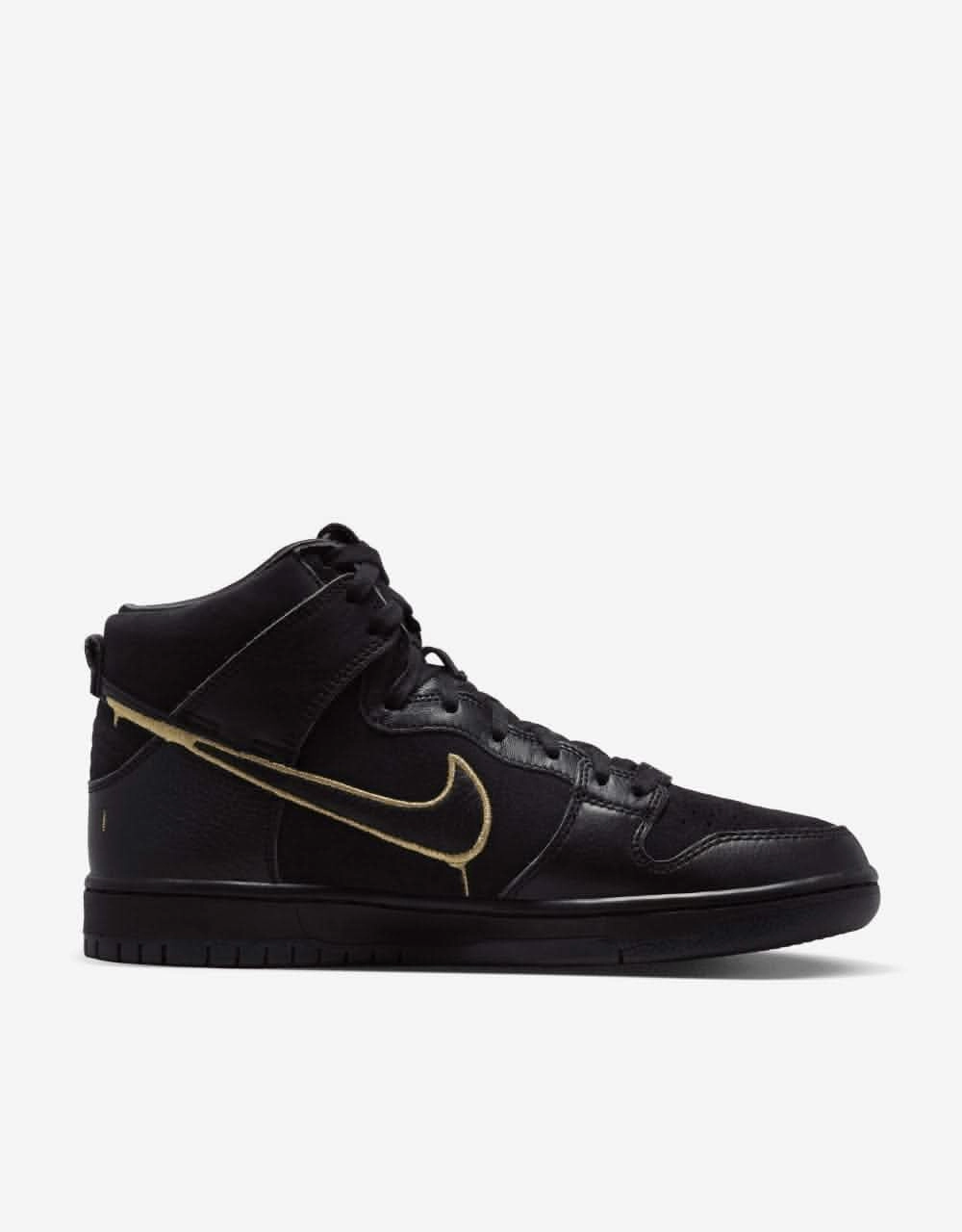 Best Selling Shoes Nike Nike SB 'Faust' Dunk High Pro QS Skate Shoes - Black/Black-Metallic Gold