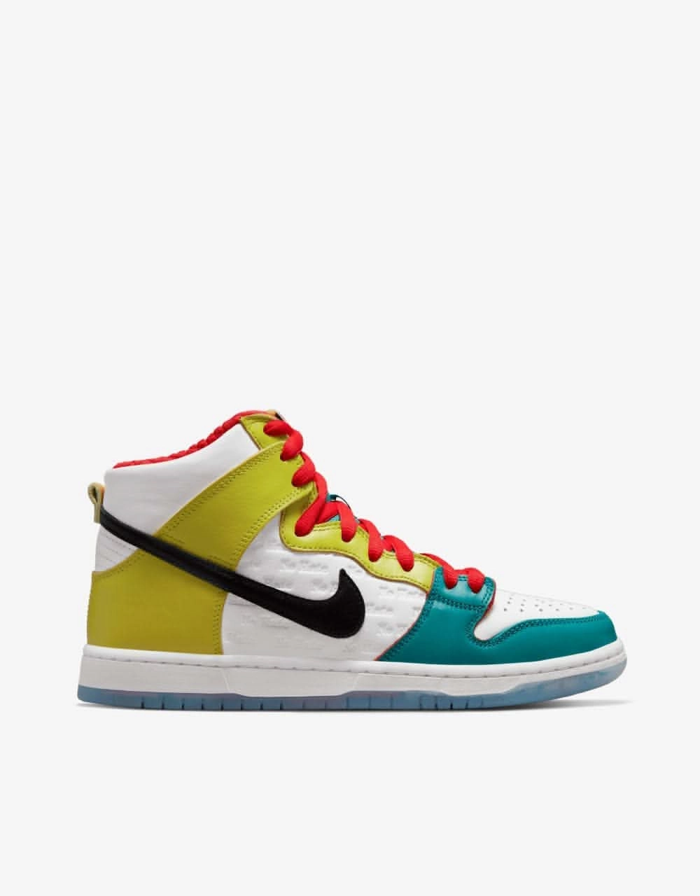 Nike SB 'froSkate' Dunk High Pro Skate Shoes - White/Metallic Gold-University Red Cheetah Print Nike Shoes