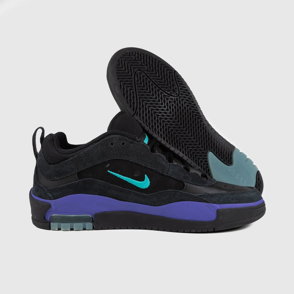 Nike Shoes Image Nike SB - Ishod Wair Air Max Shoes - Black / Dusty Cactus - Black - Persian Violet