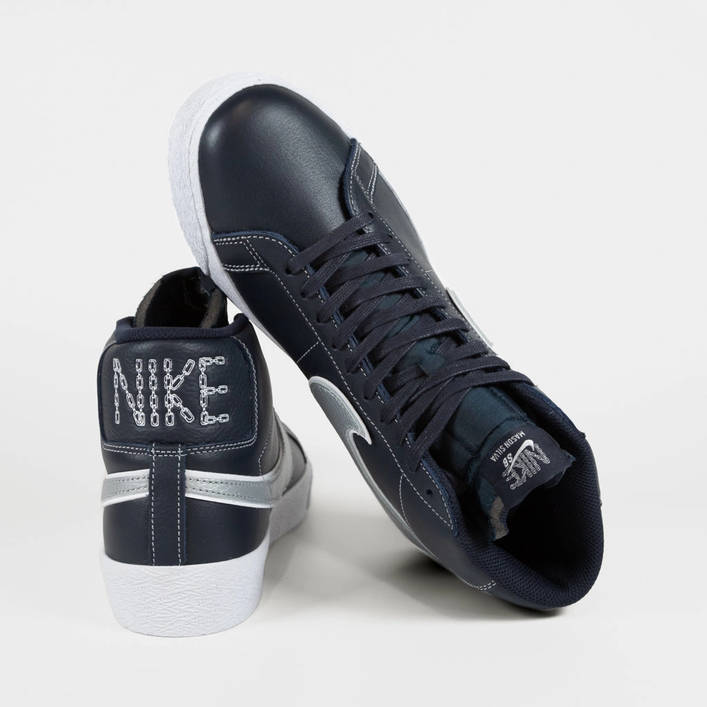 Nike SB - Mason Silva Blazer Mid Shoes - Blackened Blue / Wolf Grey Phil Knight First Nike Shoe