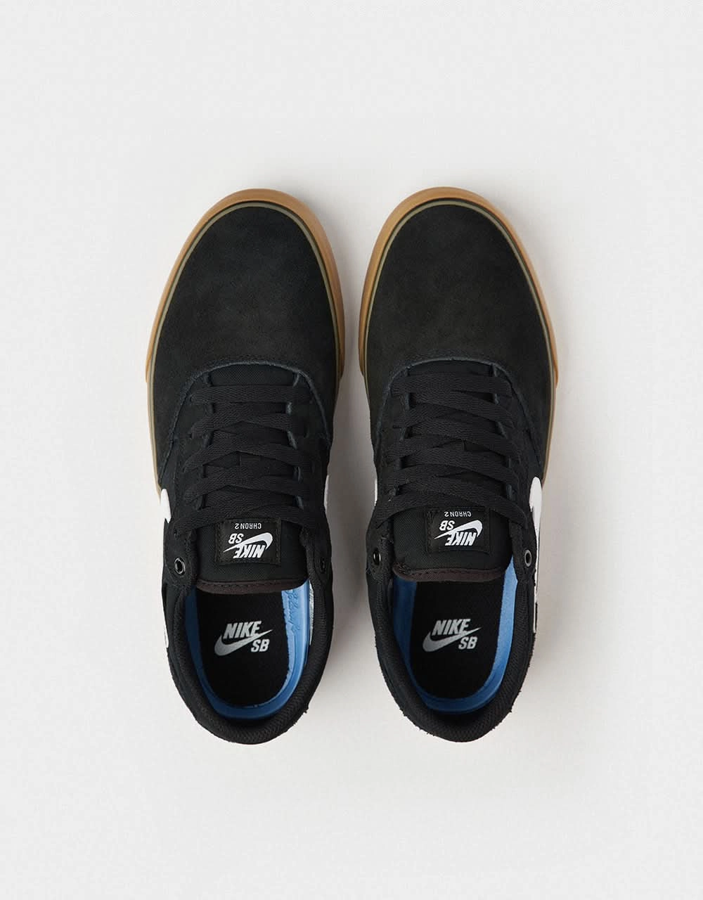 Nike Back To The Future Shoes Nike SB Chron 2 Skate Shoes - Black/White-Black-Gum Light Brown