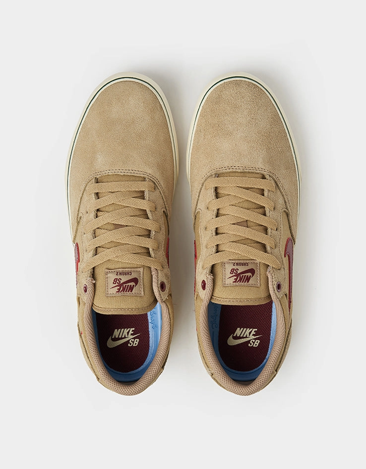 Nike SB Chron 2 Skate Shoes - Parachute Beige/Dark Team Red Changing Nike Shoes