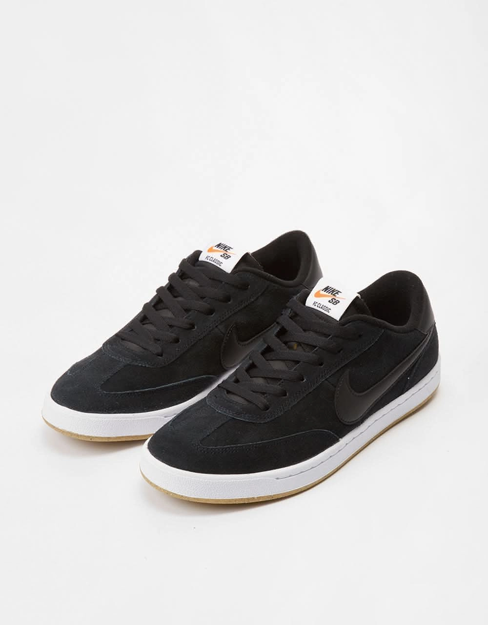 Nike SB FC Classic Low Skate Shoes - Black/Black-White-Vivid Orange Hot Nike Shoes