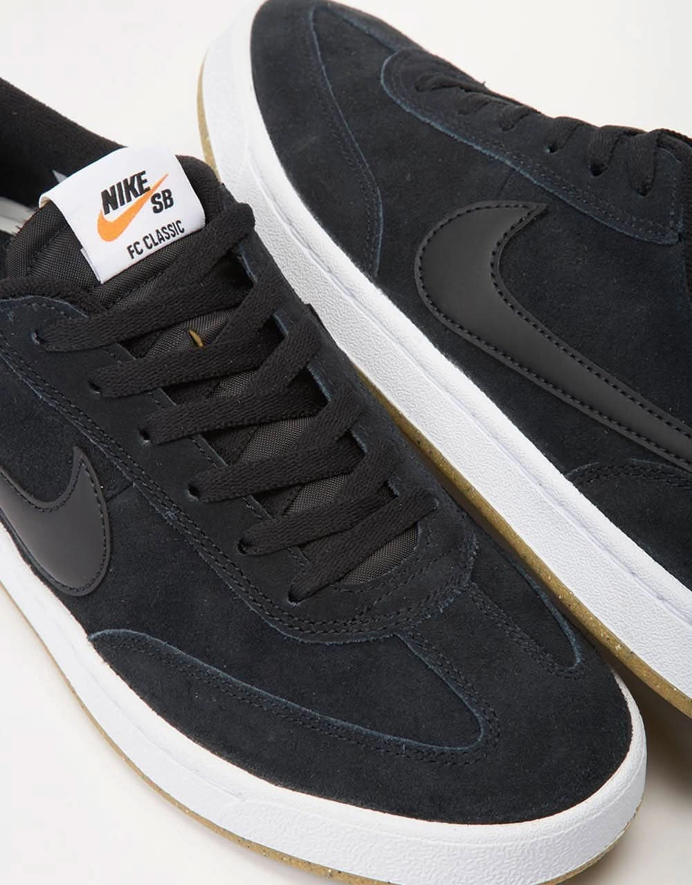 Nike SB FC Classic Low Skate Shoes - Black/Black-White-Vivid Orange Nike Shoes For The Low