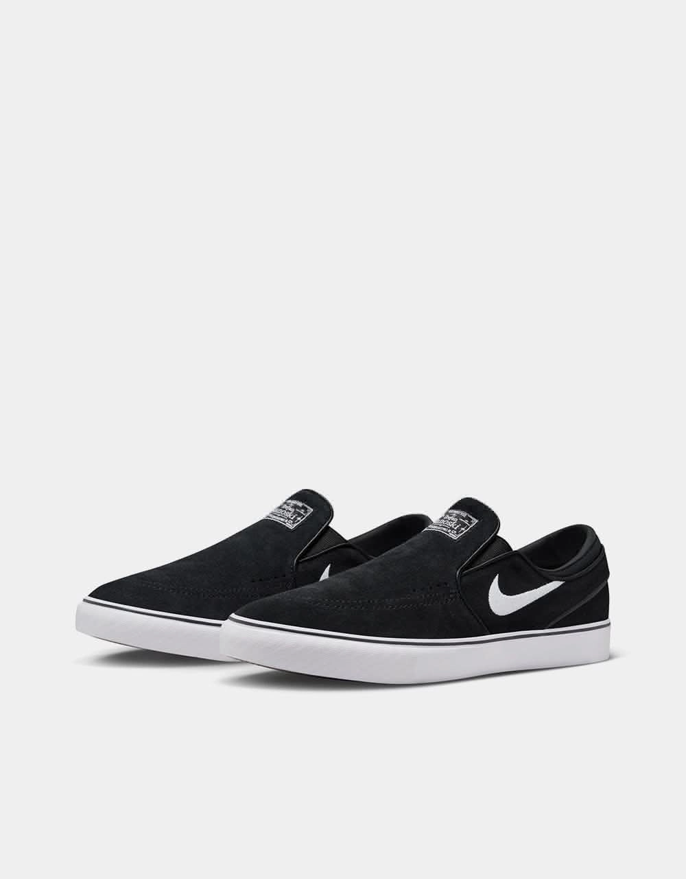 Nike SB Janoski  Slip Skate Shoes - Black/White-Black-Black-White Design My Own Nike Shoes
