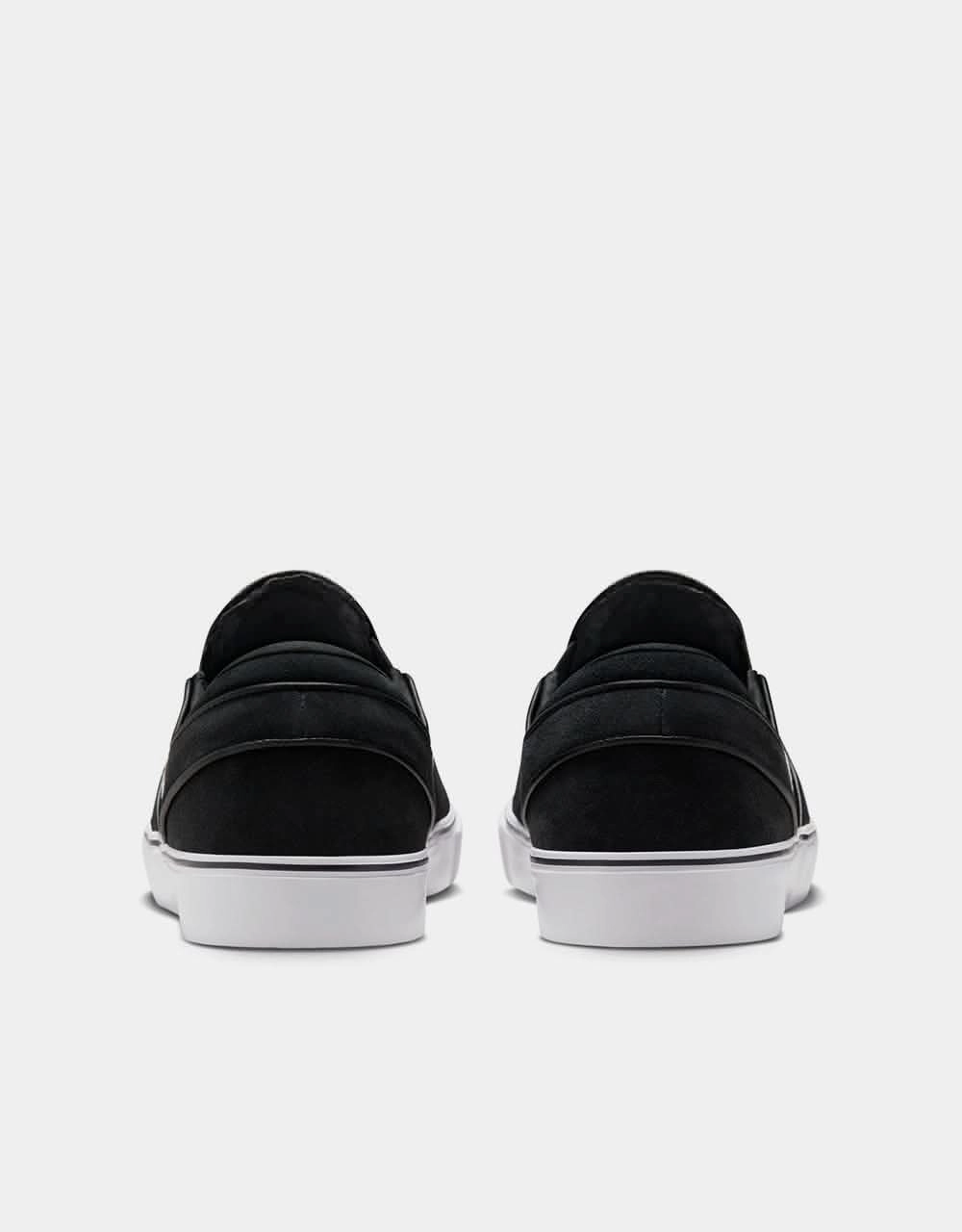 Gold Metallic Nike Shoes Nike SB Janoski  Slip Skate Shoes - Black/White-Black-Black-White