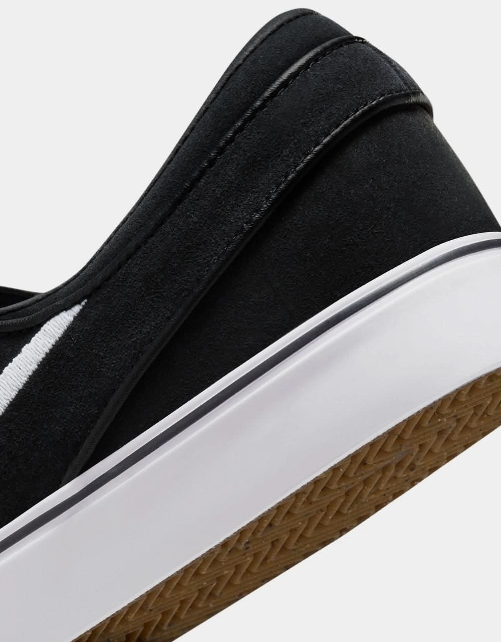Nike Airforce One Shoes Nike SB Janoski  Slip Skate Shoes - Black/White-Black-Black-White