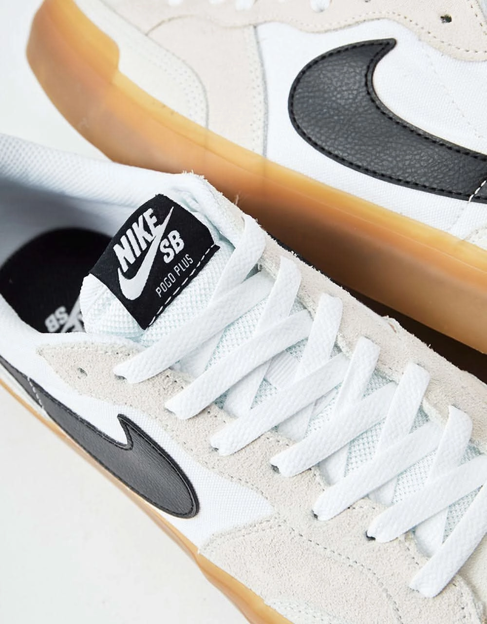 Nike SB Pogo Skate Shoes - White/Black-White-Gum Light Brown Nike Venom Shoes