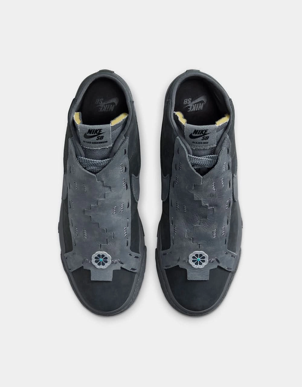 Nike Wrestling Shoes Rare Nike SB x Di'Orr Greenwood Blazer Mid QS Skate Shoes - Anthracite/Dark Smoke Grey