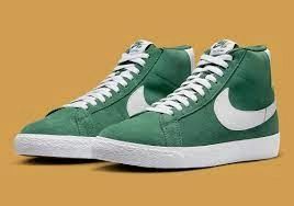 Nike SB Zoom Blazer Mid Shoes - Fir/White-Fir-White Nike Mtb Bike Shoes