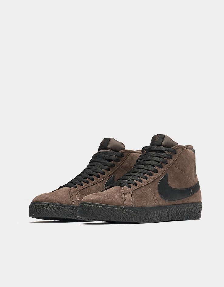 Nike SB Zoom Blazer Mid Skate Shoes - Baroque Brown/Black-Baroque Brown Nike Id Custom Shoes