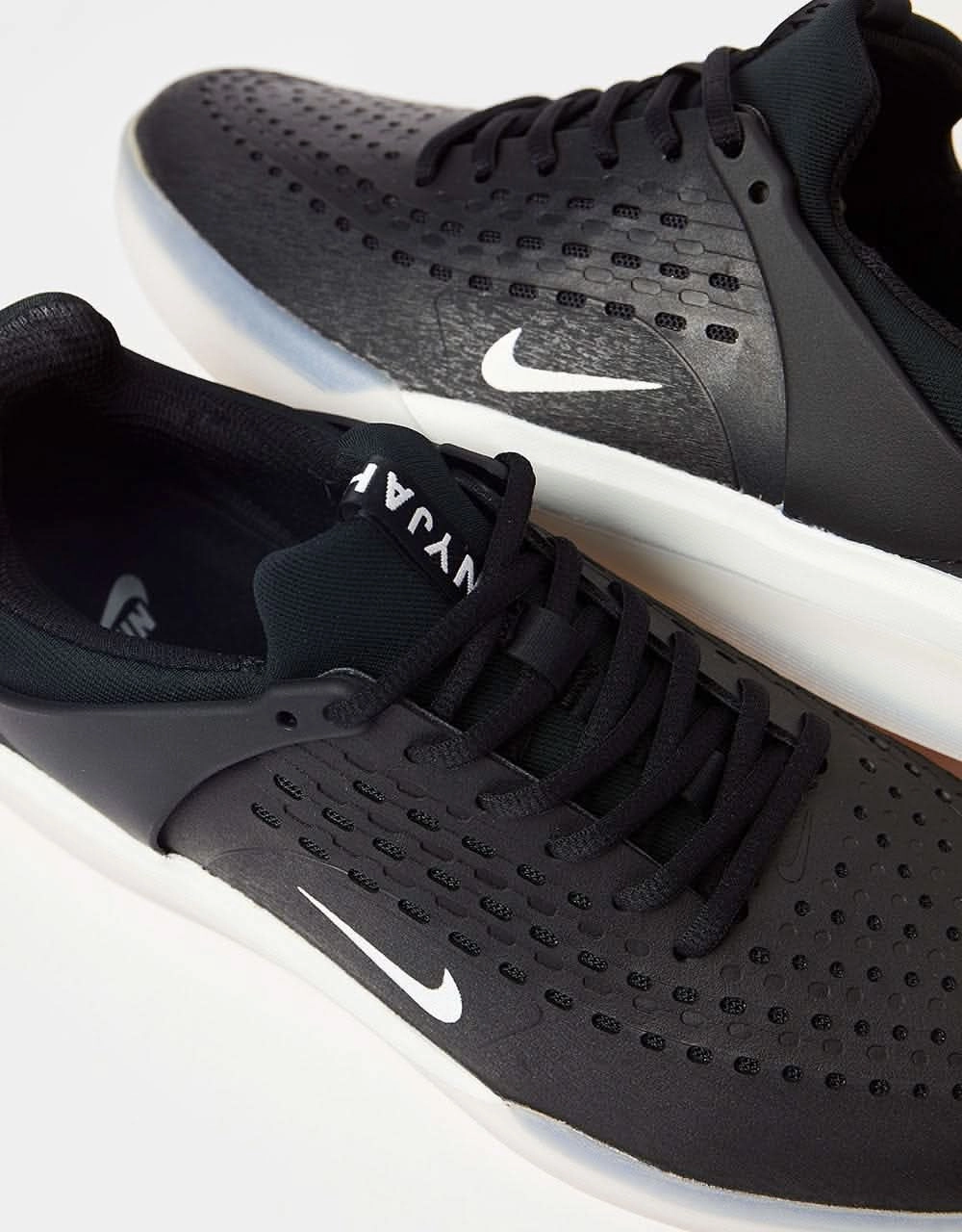 Nike SB Zoom Nyjah 3 Skate Shoes - Black/White-Black-Summit White Air Zoom Nike Basketball Shoes