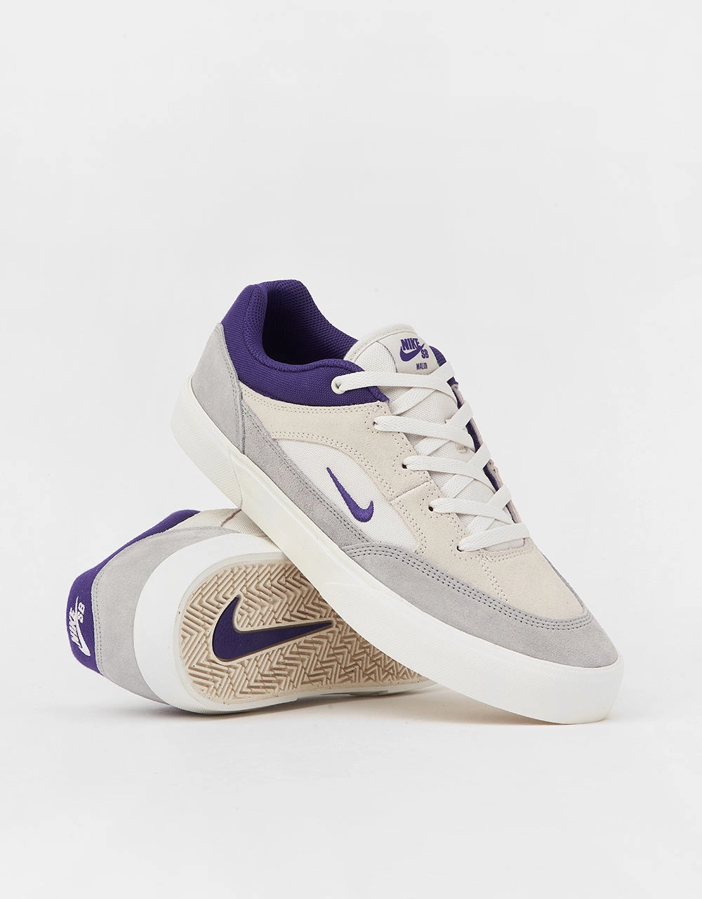 Nike Pump Shoes Nike SB Malor Skate Shoes - Platinum Tint/Court Purple-Wolf Grey