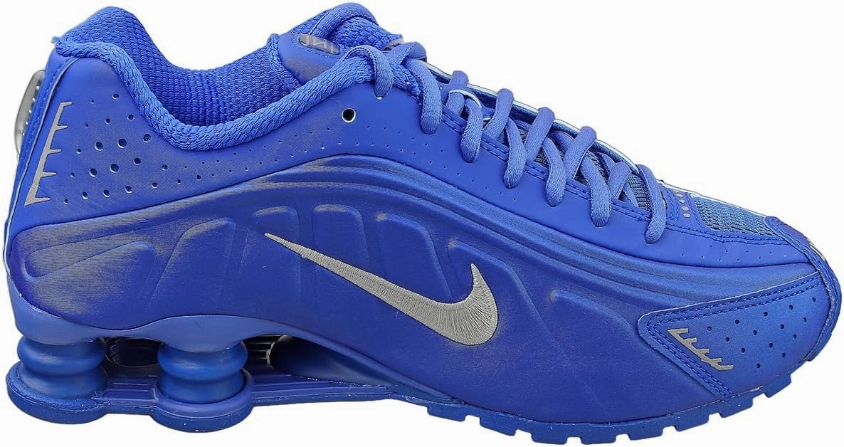 Nike Sun Club Shoes Nike Shox R4 Women's Shoes (HJ7303-445, Racer Blue/Phantom/Metallic Silver)