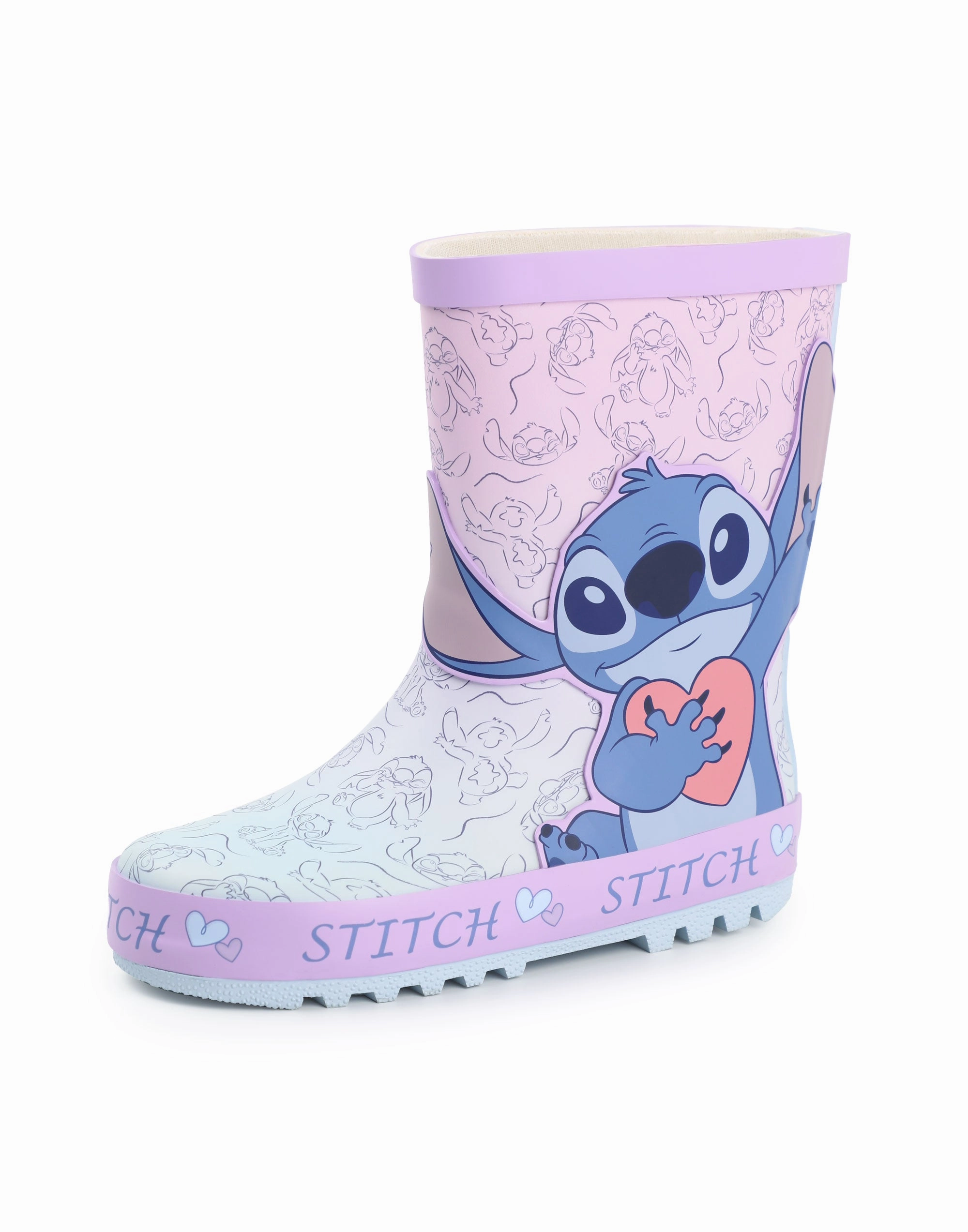 Dms Boots Disney Lilo & Stitch Girls Purple Wellington Boots