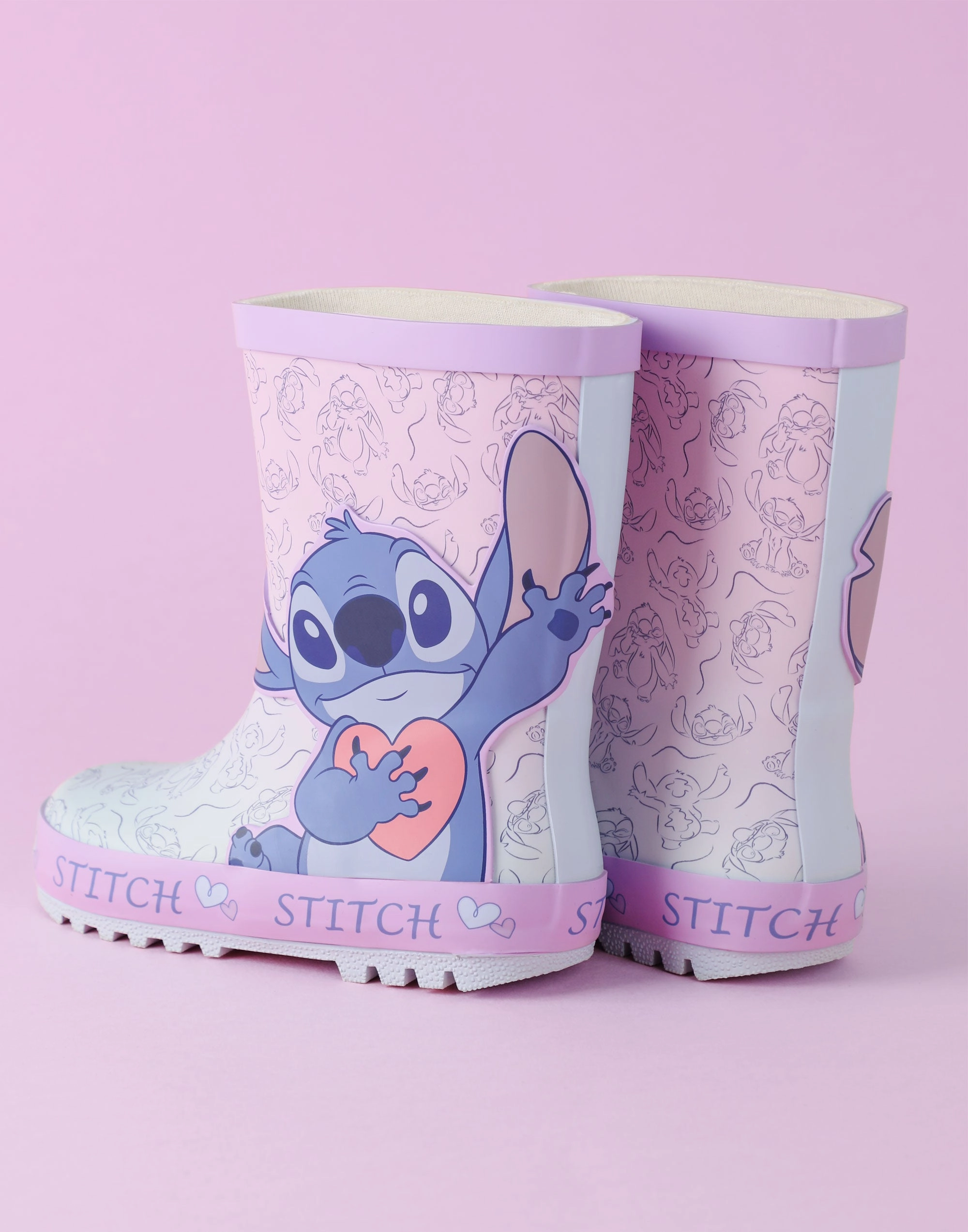 Disney Lilo & Stitch Girls Purple Wellington Boots Hunting Boots On Sale