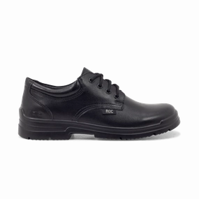 Roc Boots Junior Rigour Black Lace Leather School Shoes Black Ankle Boots