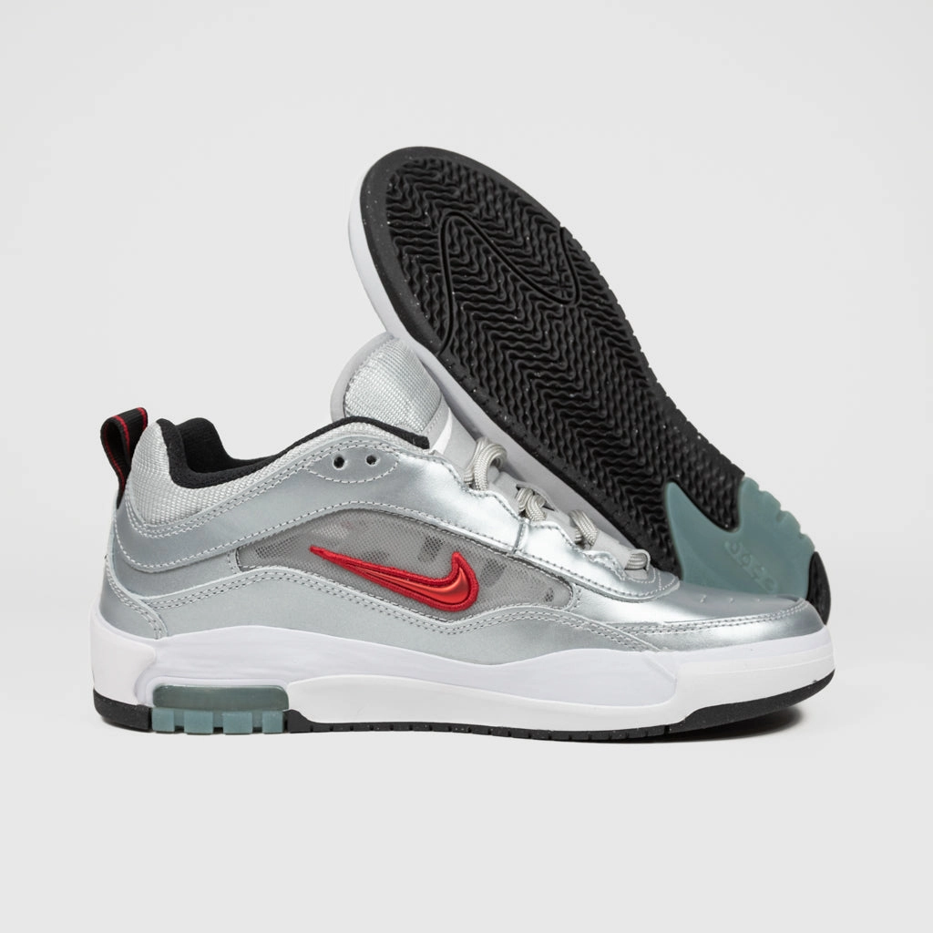 Nike Tiempo Soccer Indoor Shoes Nike SB - Ishod Wair Air Max Shoes - Metallic Silver / Varsity Red