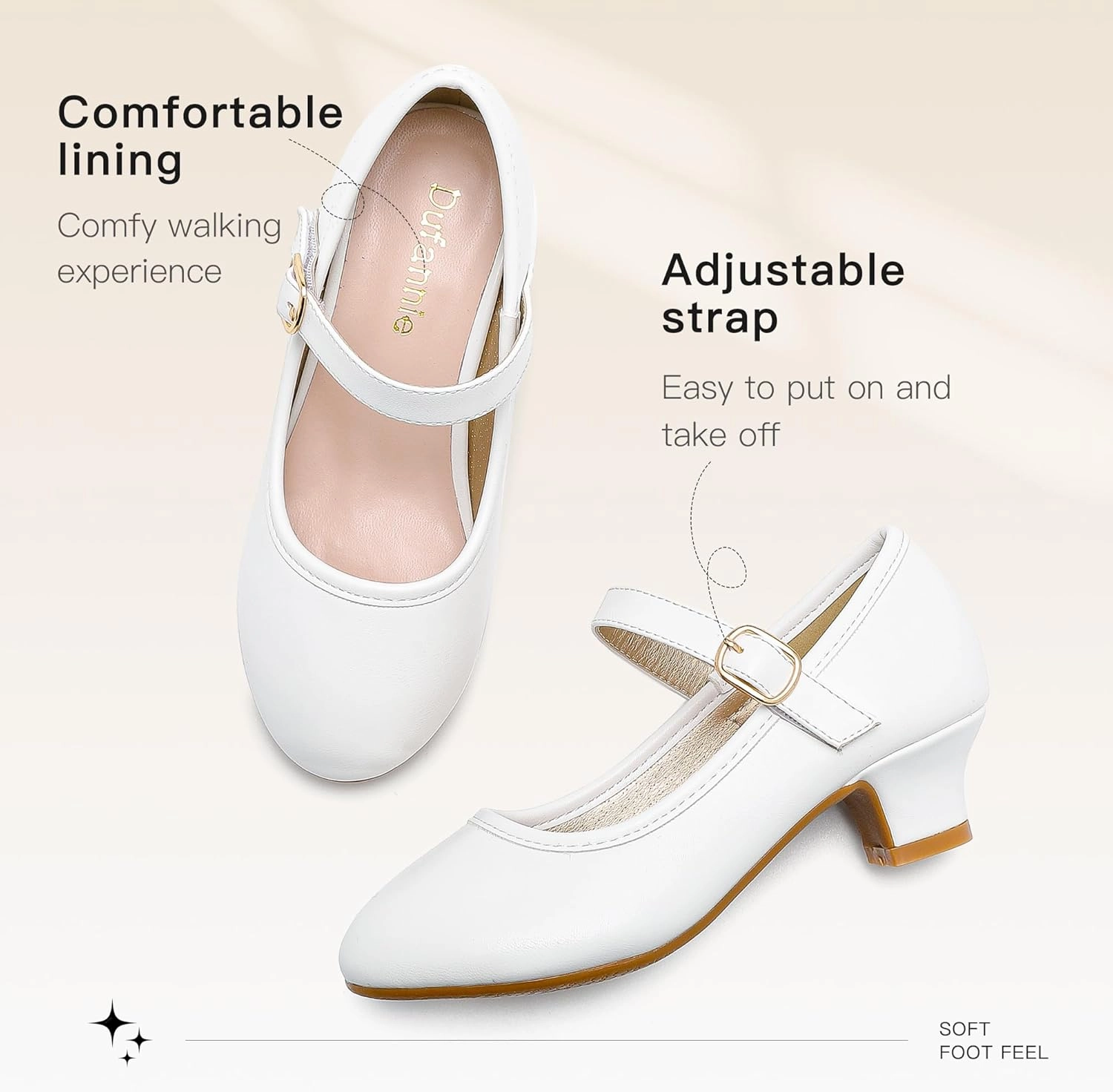 Best Asics Shoes Walking Dufannie Girls Dress Shoes Low Heel Princess Flats Mary Jane Flower Wedding Party Glitter Shoes for Kids Toddler