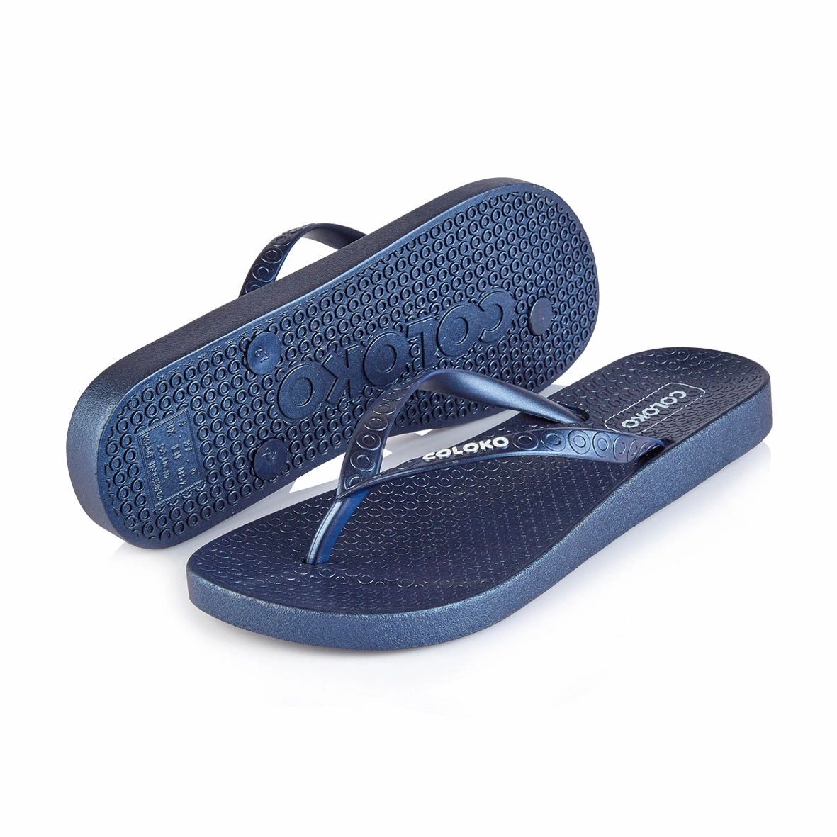 Sparkly Bow Flip Flops Coloko Lantana Navy Blue Anatomic Metallic Flip Flops Sandals