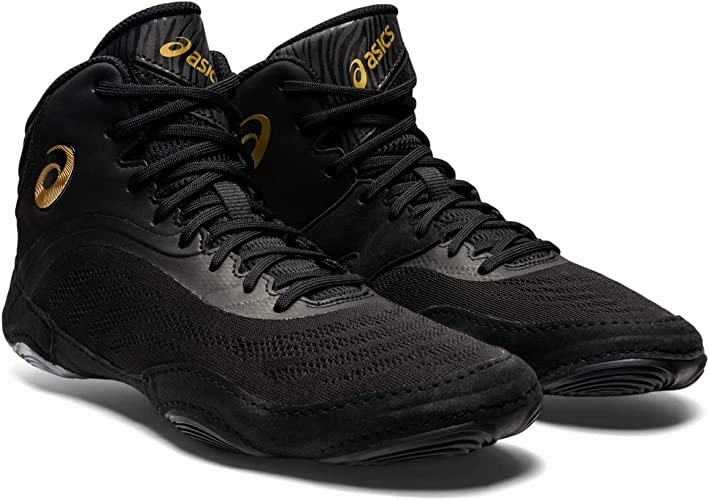 Asics Aggressor 5 Wrestling Shoes ASICS Shoe Wrestling Split Elite Black/Pure-Gold