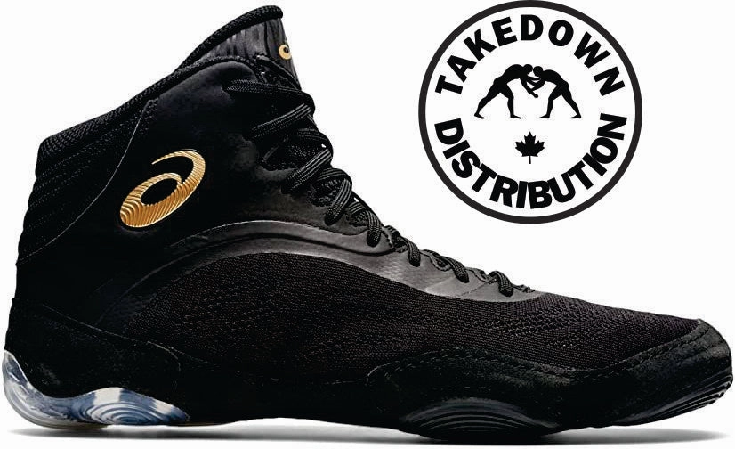 ASICS Shoe Wrestling Split Elite Black/Pure-Gold Asics Gel Turf Shoe