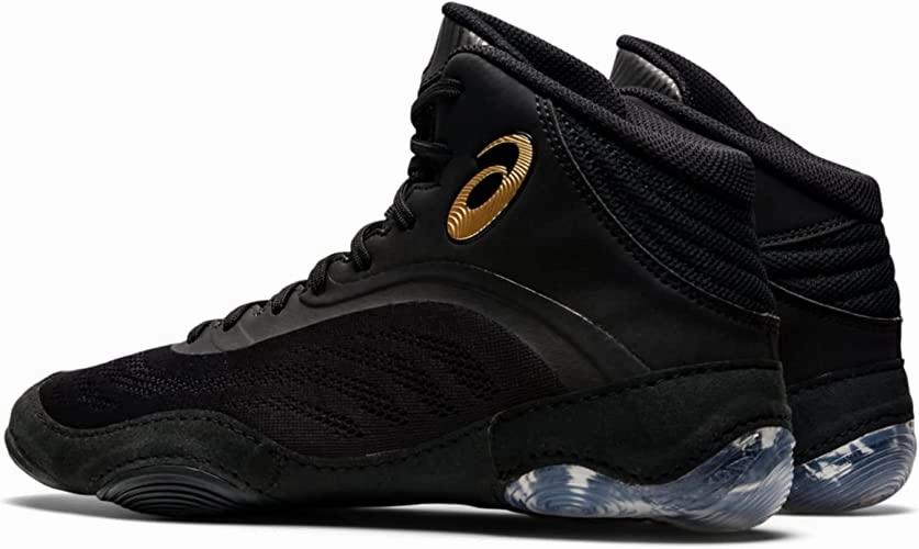 ASICS Shoe Wrestling Split Elite Black/Pure-Gold Asics Volleyball Shoes Olympics