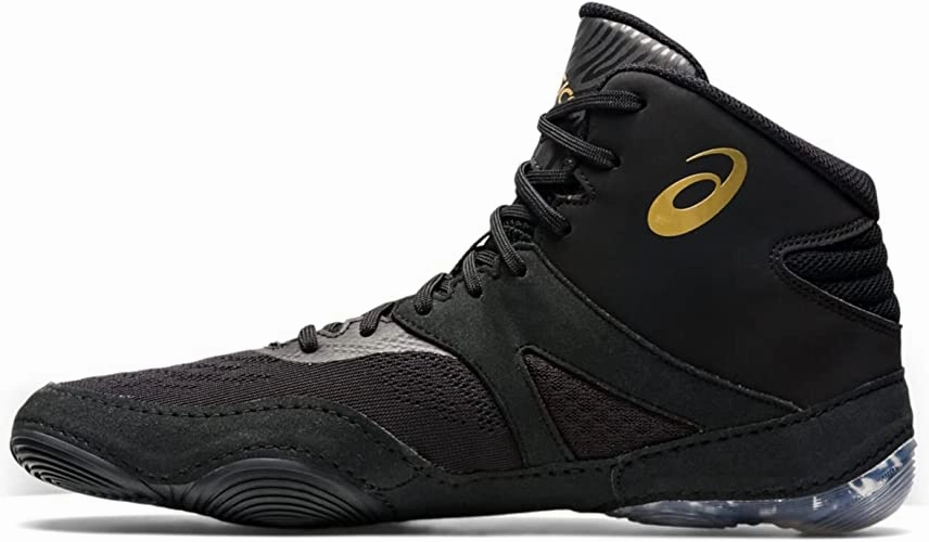 Asics Aggressor 4 Wrestling Shoes ASICS Shoe Wrestling Split Elite Black/Pure-Gold