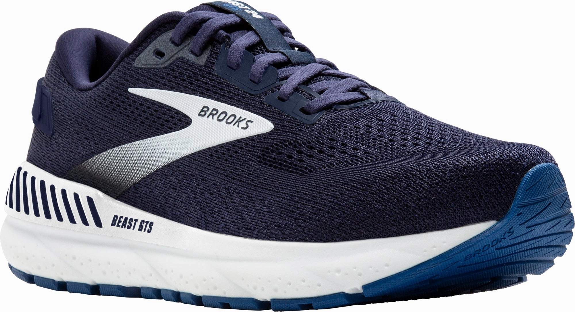 Comfort Walking Shoe Boots Leather Weatherproof Brooks Beast GTS 24 WIDE FIT Mens Running Shoes - Navy