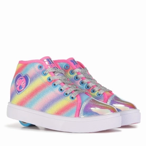 Heelys Veloz Kids Pink Cyan Silver Round Toe Rollerskate Shoes JOBB444 Cloud Golf Shoes