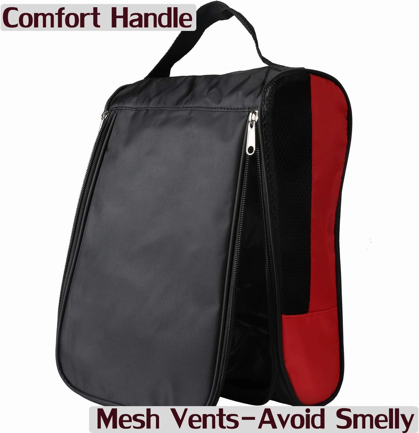 Outdoor Golf Shoes Bags Travel Shoes Bags Zippered Sport Shoes Bag (Red) Asics Best Gym Shoes