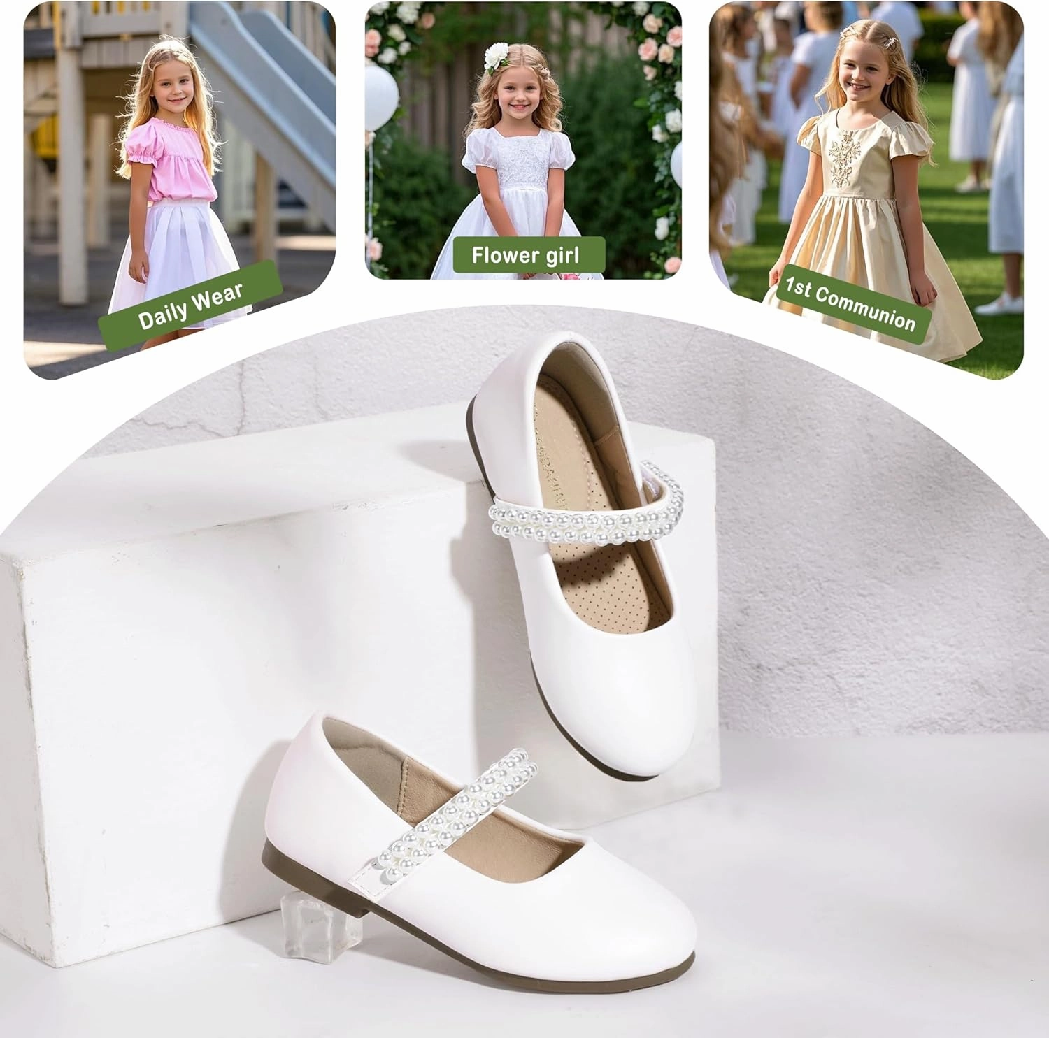 Asics Tiger Gel Mai Shoes PANDANINJIA Flower Girl Shoes Toddler Little Kid Ballet Flats Pearls Wedding Party Mary Jane Girls Dress Shoes