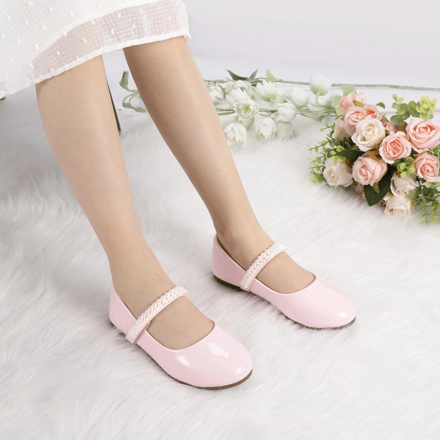 Asics 4e Basketball Shoes PANDANINJIA Flower Girl Shoes Toddler Little Kid Ballet Flats Pearls Wedding Party Mary Jane Girls Dress Shoes