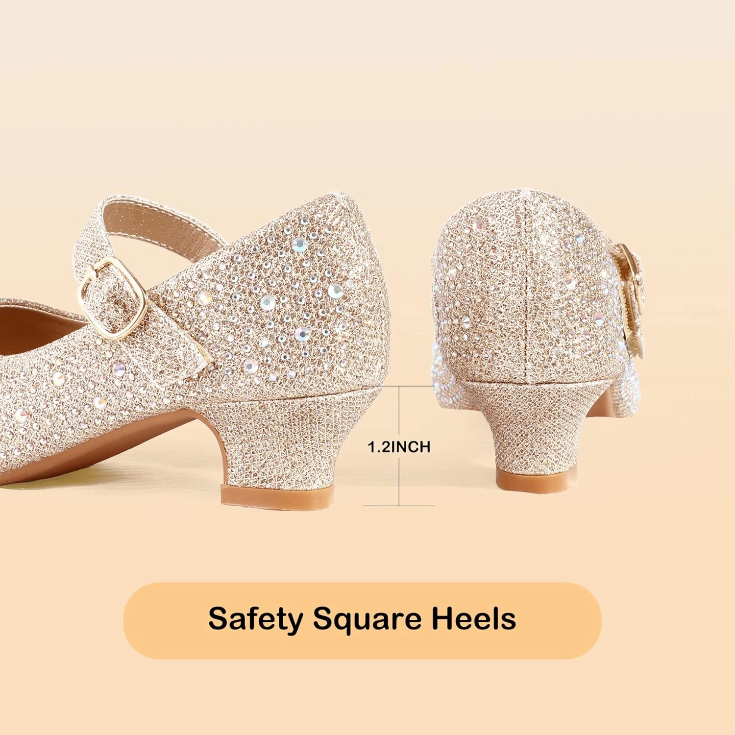 PANDANINJIA Molly Girls Dress Shoes Mary Jane Heels Flower Wedding Party Back to School Pump Shoes for Toddler Little Kid Good Asics Volleyball Shoes