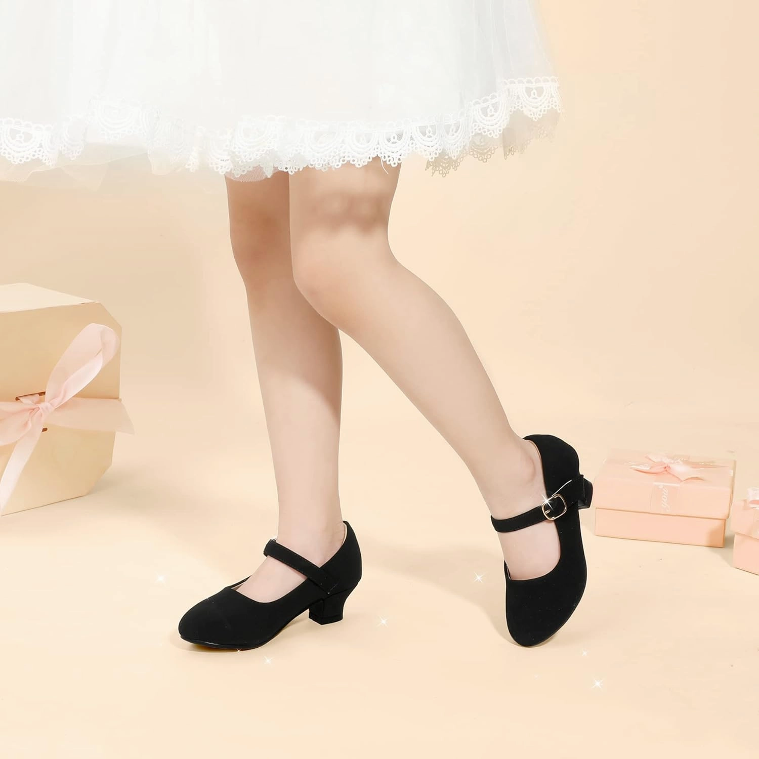 Kohls Running Shoes Asics PANDANINJIA Molly Girls Dress Shoes Mary Jane Heels Flower Wedding Party Back to School Pump Shoes for Toddler Little Kid