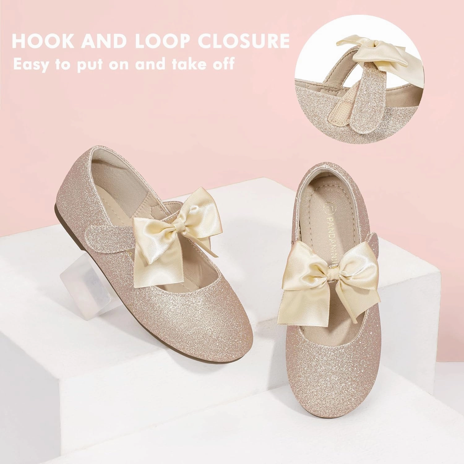 PANDANINJIA Toddler Dress Shoes Bowknot Mary Jane Shoes Girls Ballet Flats for Kids Wedding Party Uniform Church Shoes Asics Gt Xpress Running Shoes 1012a131