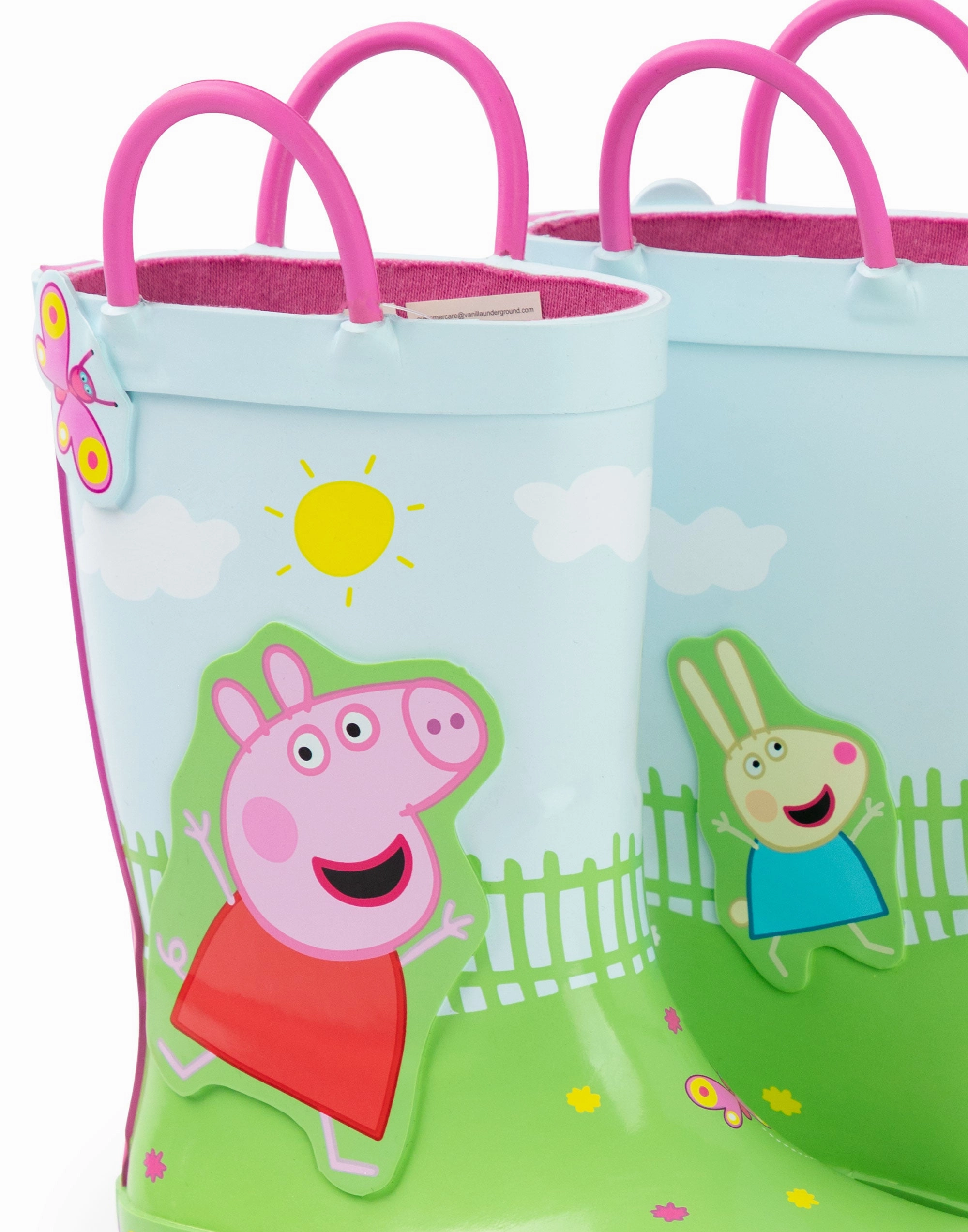 Peppa Pig Kids Wellington Boots with Handles Outdoor Work Boots
