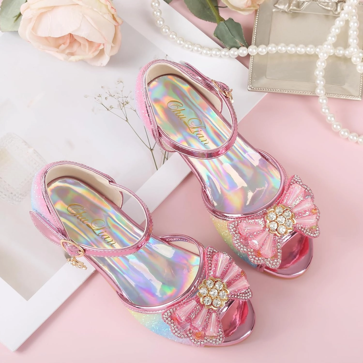 Asics Best Wrestling Shoes ChuLian Girls Dress Shoes Princess High Heels Sparkly Bow Dress Sandals Party Wedding Flower Girls Shoes Toddler Little Big Kid
