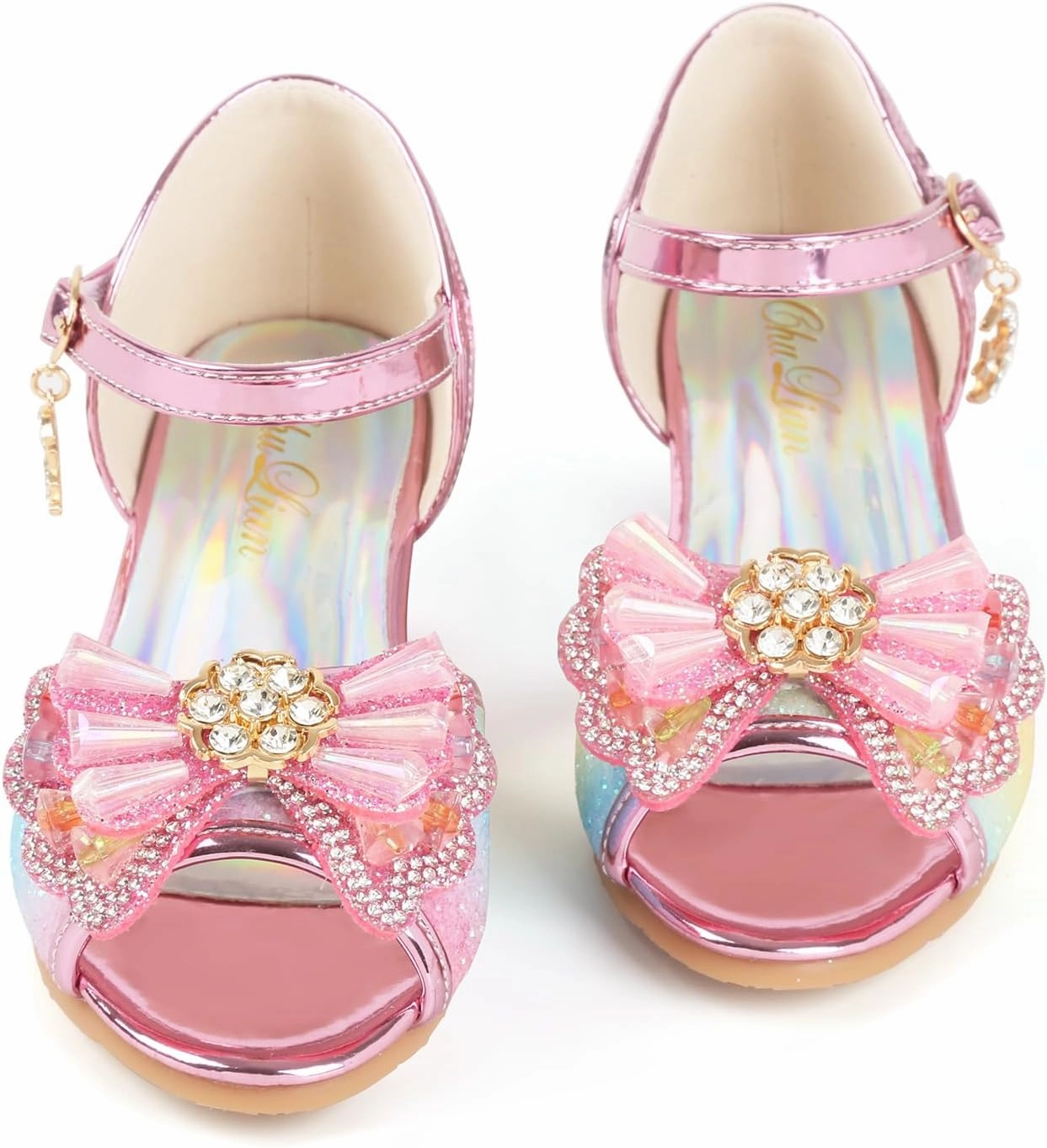 ChuLian Girls Dress Shoes Princess High Heels Sparkly Bow Dress Sandals Party Wedding Flower Girls Shoes Toddler Little Big Kid Amazon Prime Asics Running Shoes