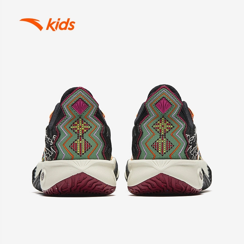Nyc 83 Skate anta kids boys KAI basketball shoes 3125B1115R-6 -black/green/orange (kasut bola keranjang kanak lelaki)
