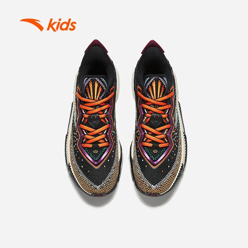anta kids boys KAI basketball shoes 3125B1115R-6 -black/green/orange (kasut bola keranjang kanak lelaki) Action Skate Shoes Shark Tank