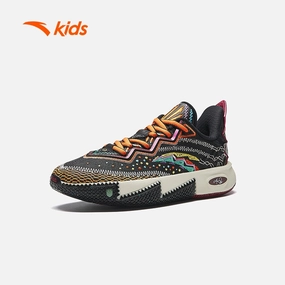 Skate Shoes Shane anta kids boys KAI basketball shoes 3125B1115R-6 -black/green/orange (kasut bola keranjang kanak lelaki)
