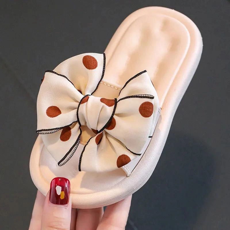 Slides Vs Slippers Kids polka knot