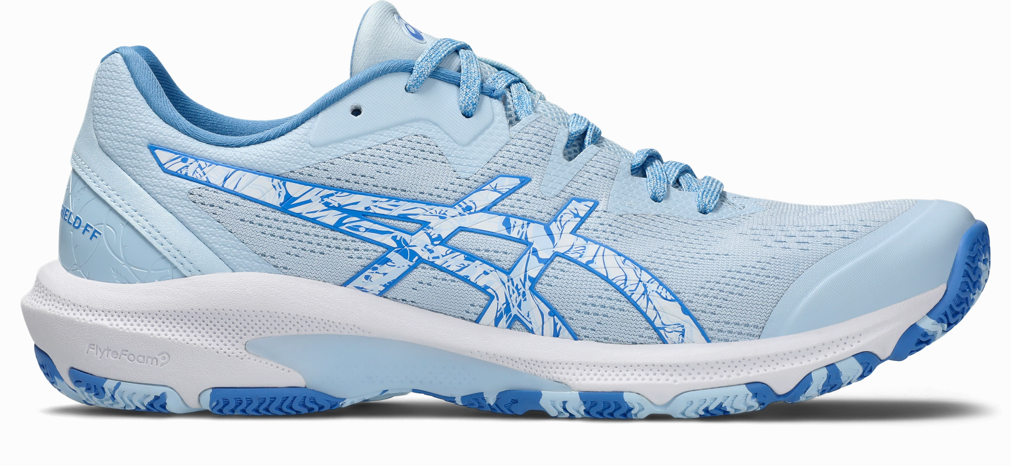 Asics Womens Netburner Shield - Light Blue/White Asics Ultra Running Shoes