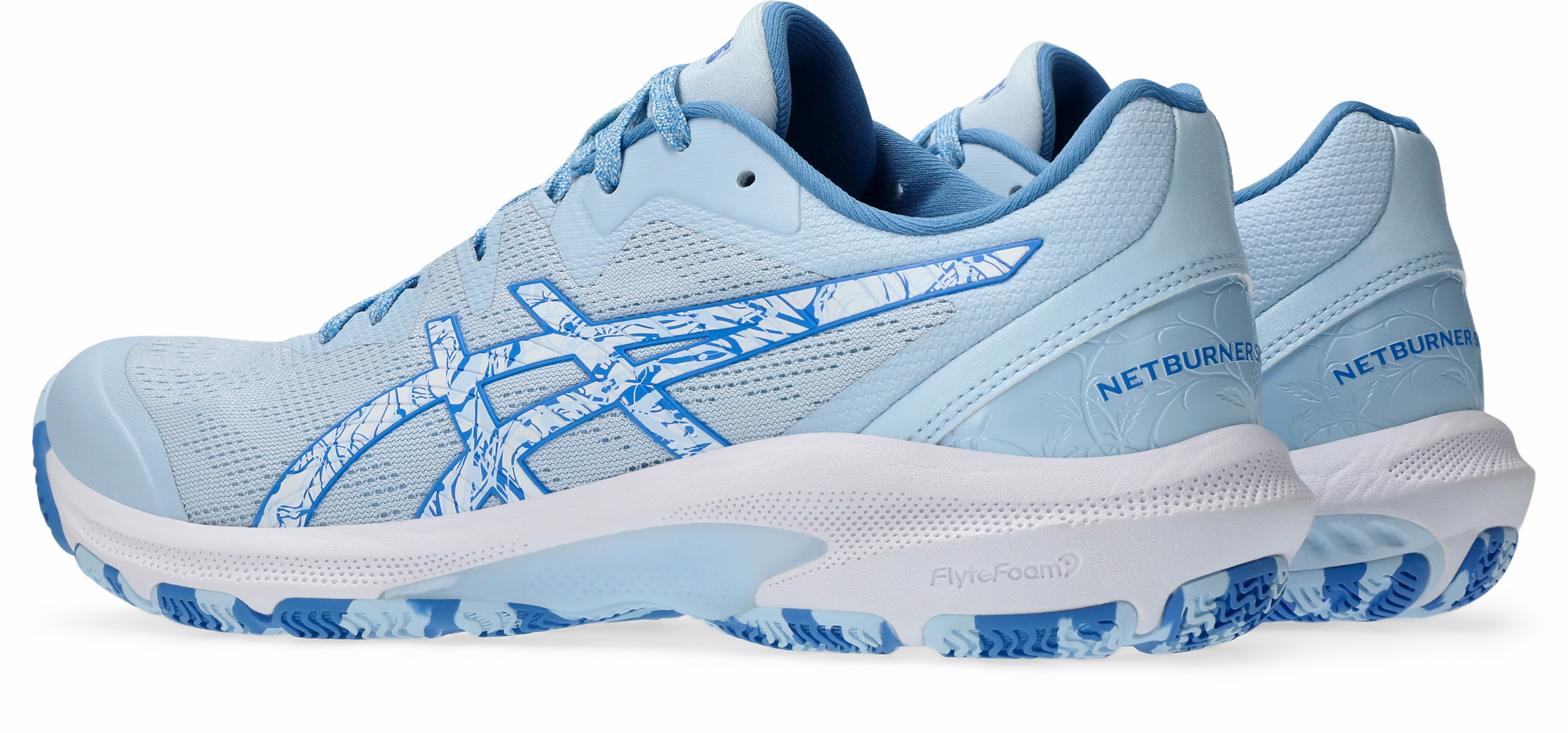 Asics Logo Asics Womens Netburner Shield - Light Blue/White