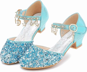 Furdeour Girls Dress Shoes Princess Crystal High Heels Closed Toe Party Wedding Flower Girls Shoes Toddler Little Big Kid Upcoming Asics Running Shoes