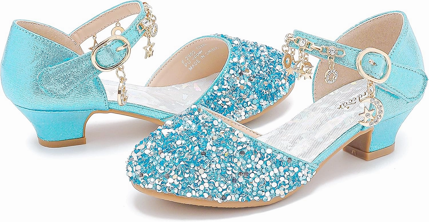 Furdeour Girls Dress Shoes Princess Crystal High Heels Closed Toe Party Wedding Flower Girls Shoes Toddler Little Big Kid Asics Shoes Model