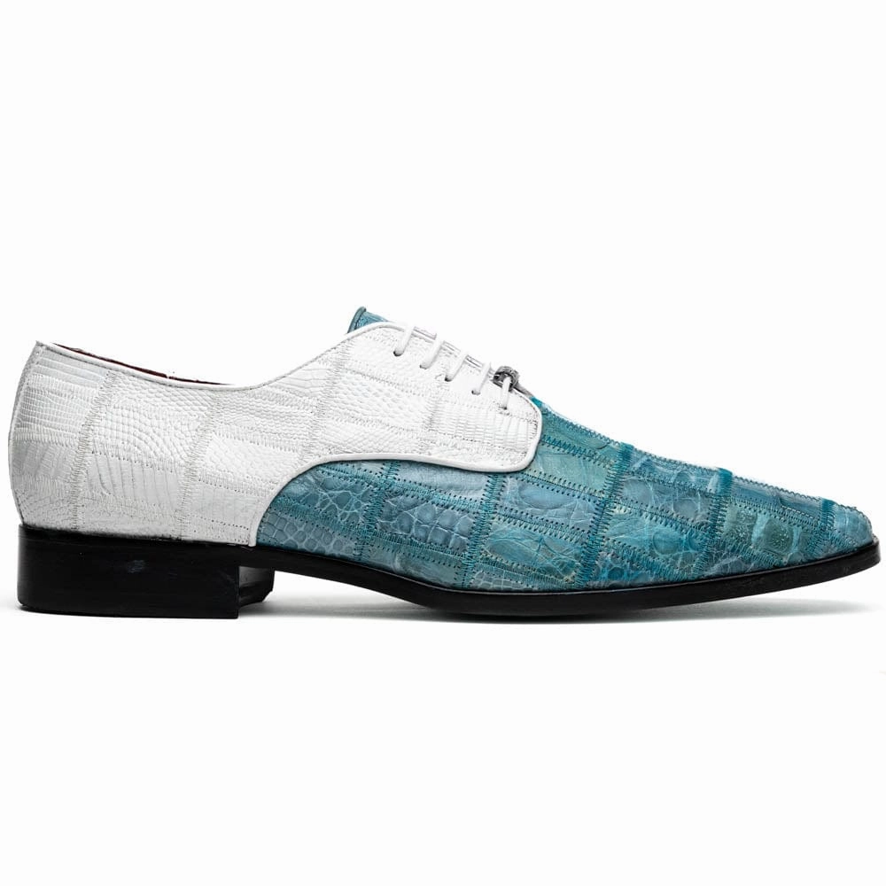 Leather Brogue Shoes Uk Pissa Aqua/White