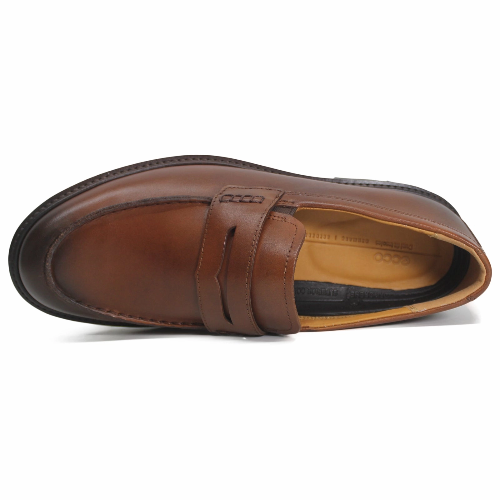 Ecco Metropole London 525654 Full Grain Leather Men's Cognac Slip On Trainers - UK 7.5 - US 7-7.5 Men - EU 41 For Walking Best